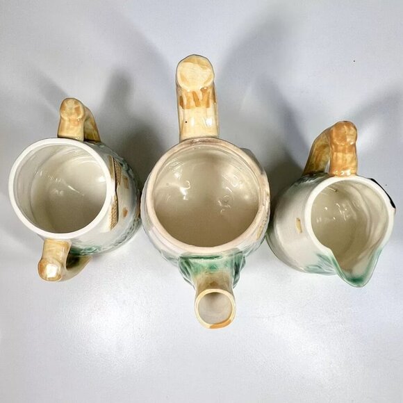 Vintage Ceramic Windmill Tea Set Made in Japan Hand Painted Teapot Sugar Creamer - Picture 12 of 14